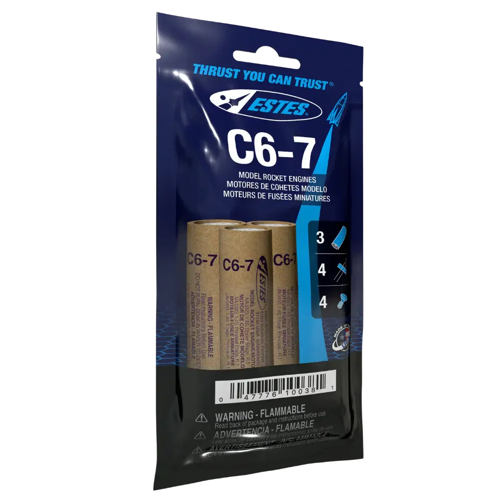Estes 10038 Rocket Engines C6-7 (3) Bagged 1