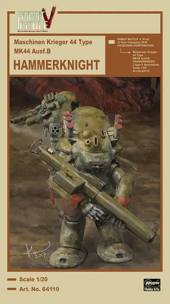 Hasegawa 1/20 Robot Battle V (Five) Maschinen Krieger 44 Type Mk44 Ausf.B Hammerknight 1