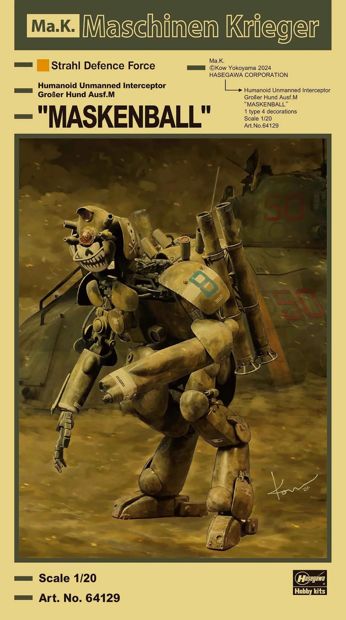 Hasegawa 1/20 Maschinen Krieger Humanoid Unmanned Interceptor Großer Hund Ausf.M "Maskenball" 1