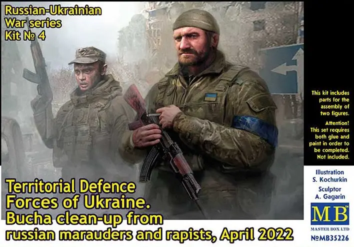 Master Box 1/35 Russian-Ukrainian War Series Territorial Defence Forces Of Ukraine. Bucha Clean-Up, April 2022. Kit No.4 1