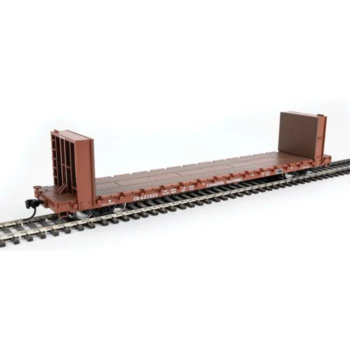 Walthers Mainline 910-5865 Ho 60Ft P-S Bulkhead Flatcar, Canadian National #621333 1