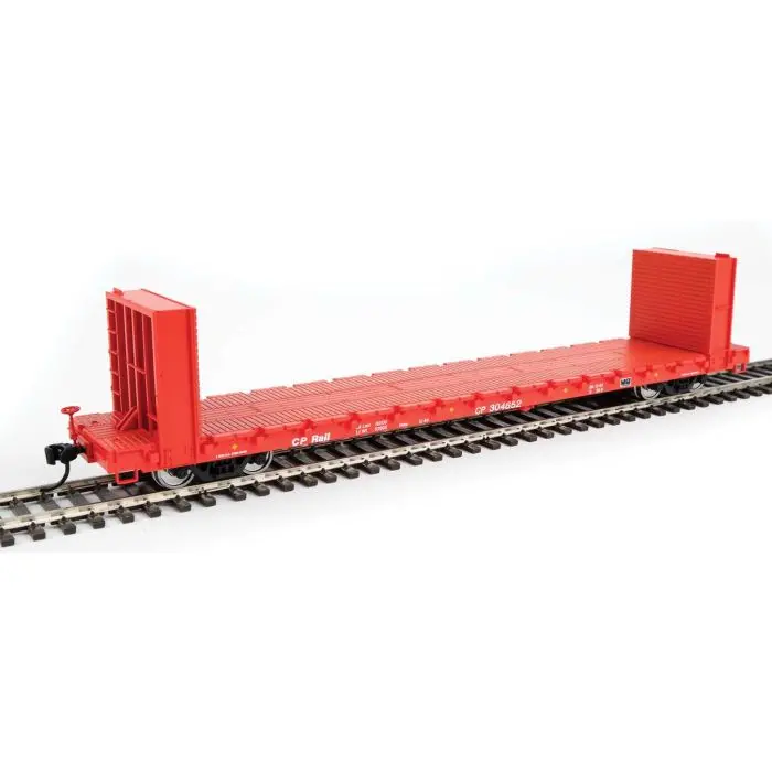 Walthers Mainline 910-5869 Ho 60Ft P-S Bulkhead Flatcar, Canadian Pacific #304652 1