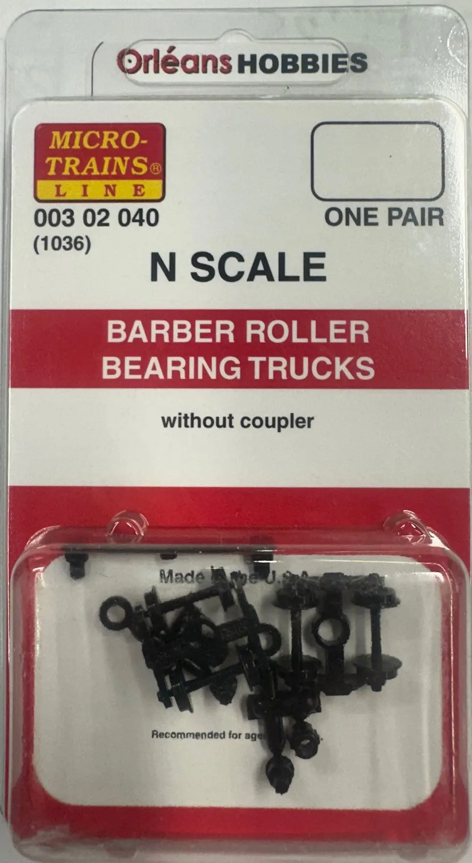 Micro Trains N 302040 Barber Roller-Bearing Trucks -- Less Couplers 1 Pair 1
