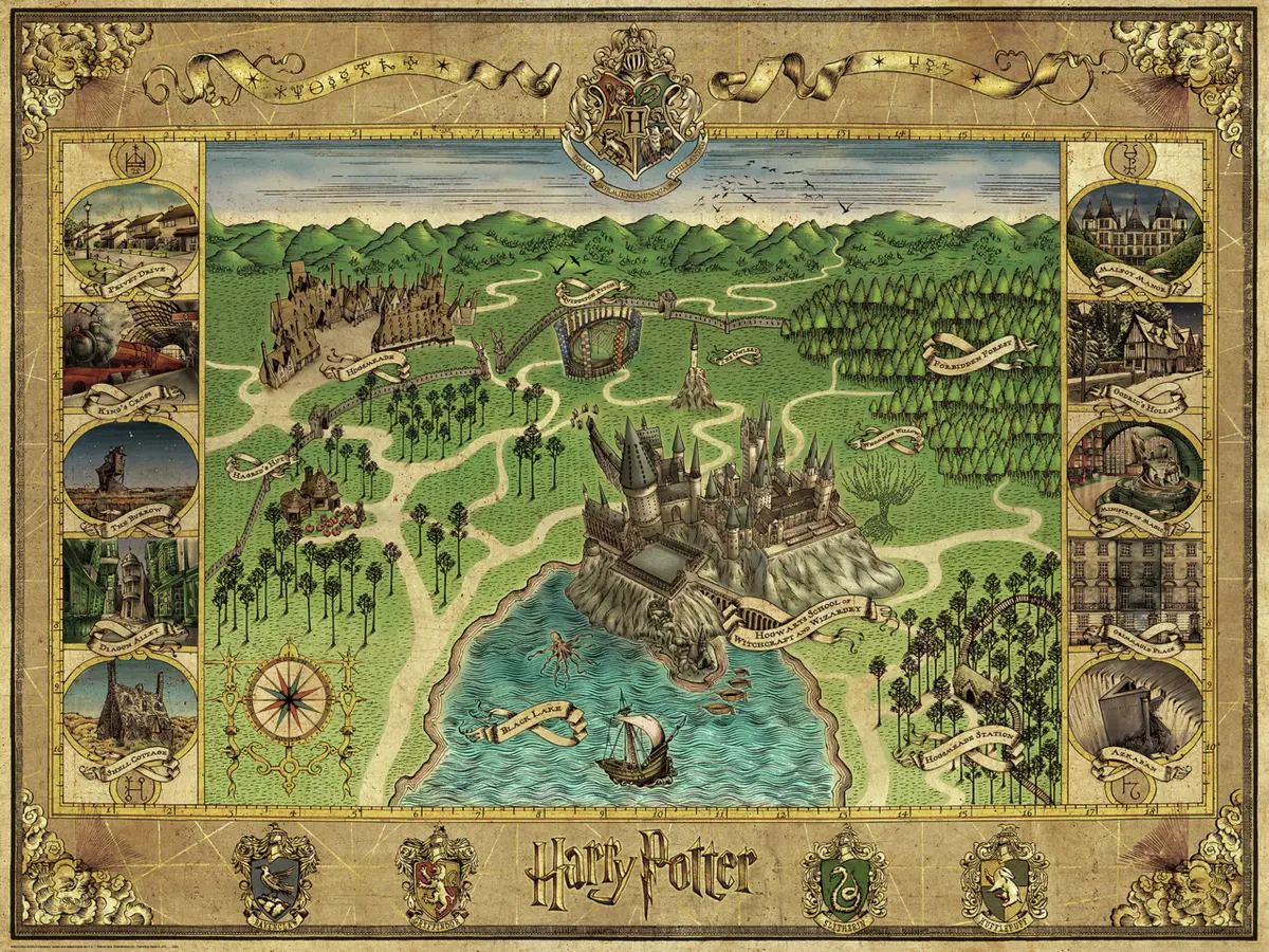 Ravensburger 1500Pc - Harry Potter - Hogwarts Map 1