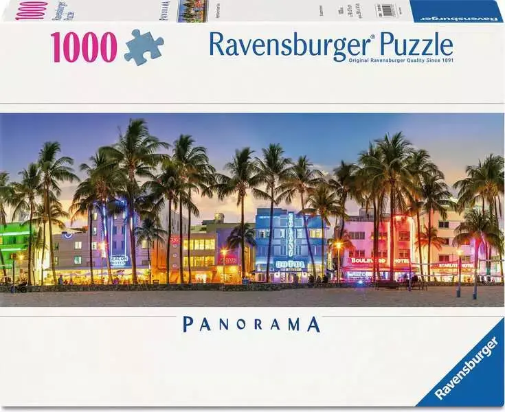 Ravensburger 1000Pc - Night Glow On Ocean Drive 1