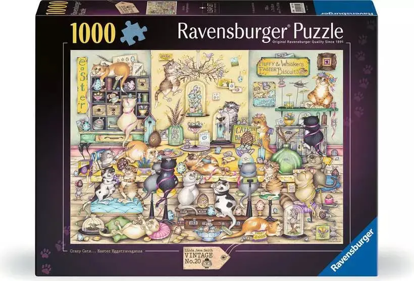 Ravensburger - 1000Pc - Crazy Cat's Easter Eggstravaganza 1