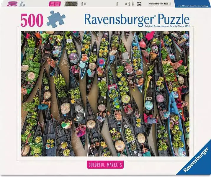 Ravensburger 500Pc - Floating Market Indonesia 1