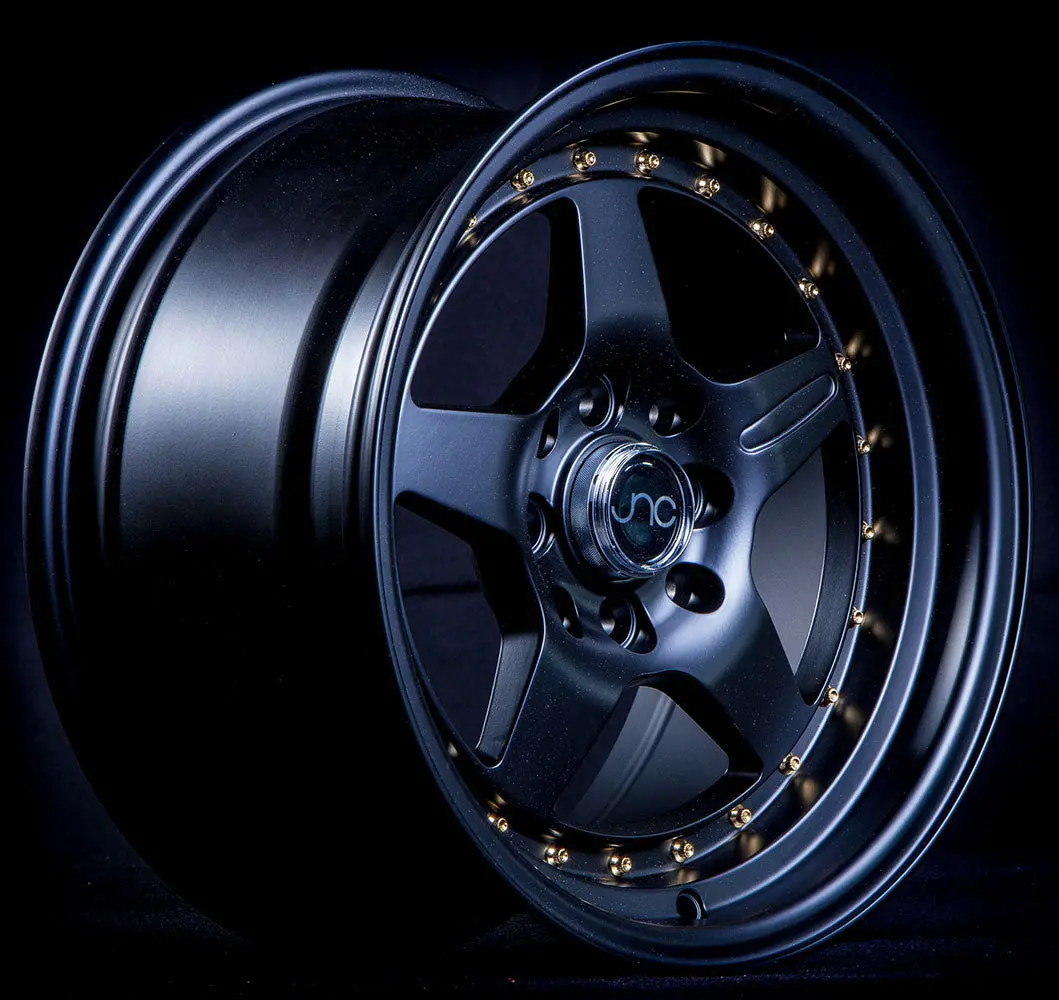 Jnc009 Matte Black Gold Rivets 1