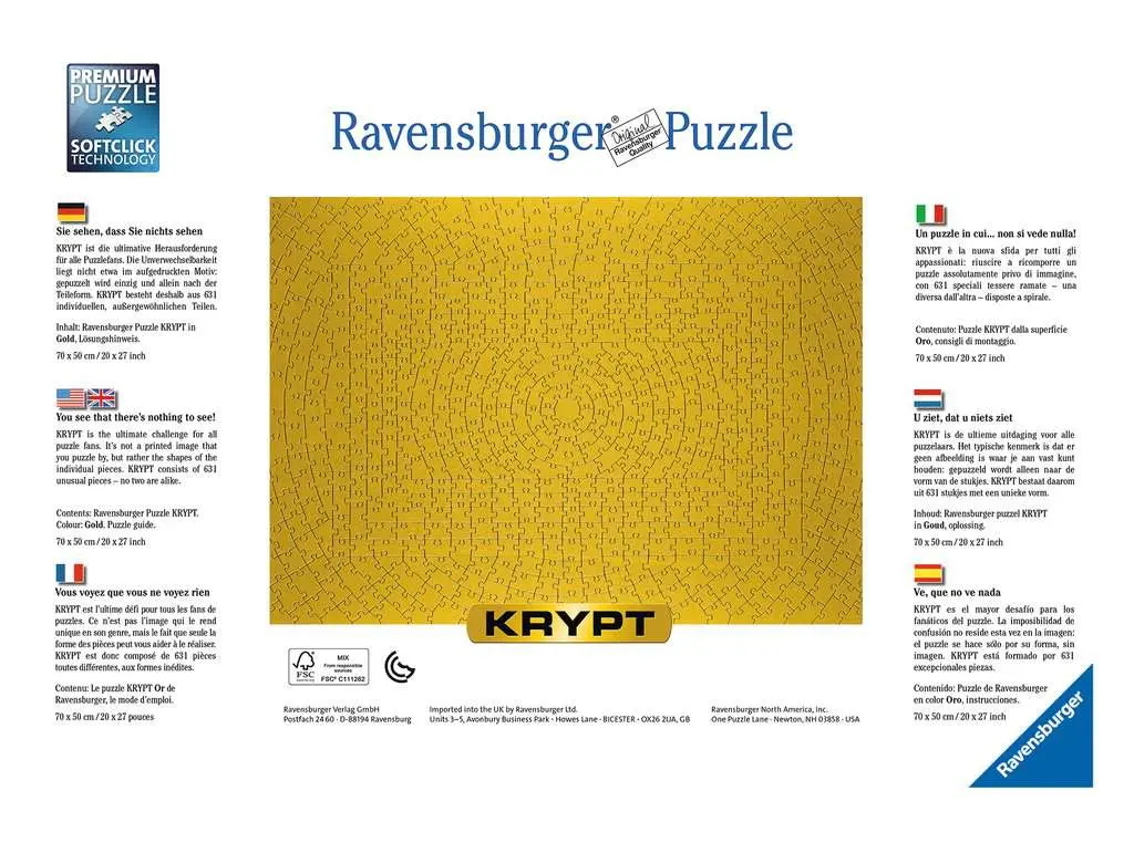 Ravensburger 631Pc - Krypt Series: Gold 2