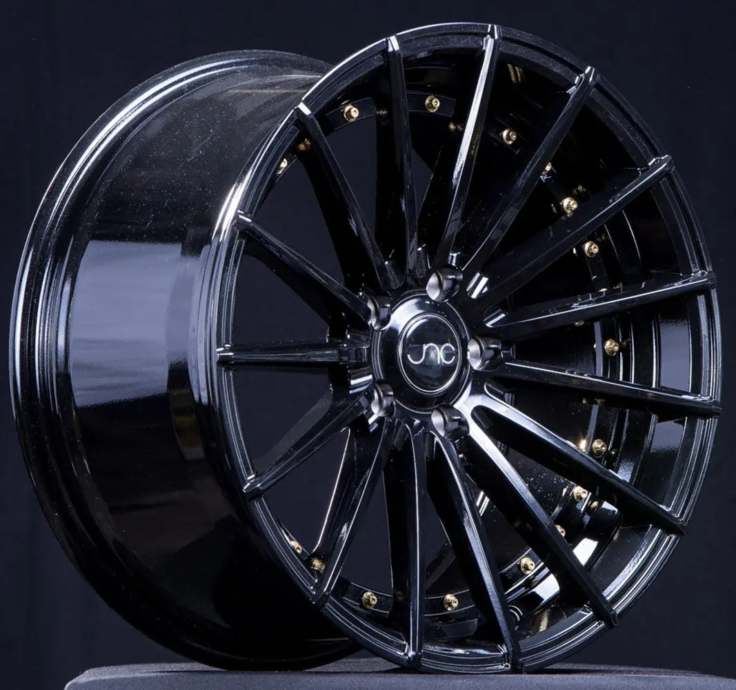 Jnc042 Gloss Black W/ Gold Rivets 1