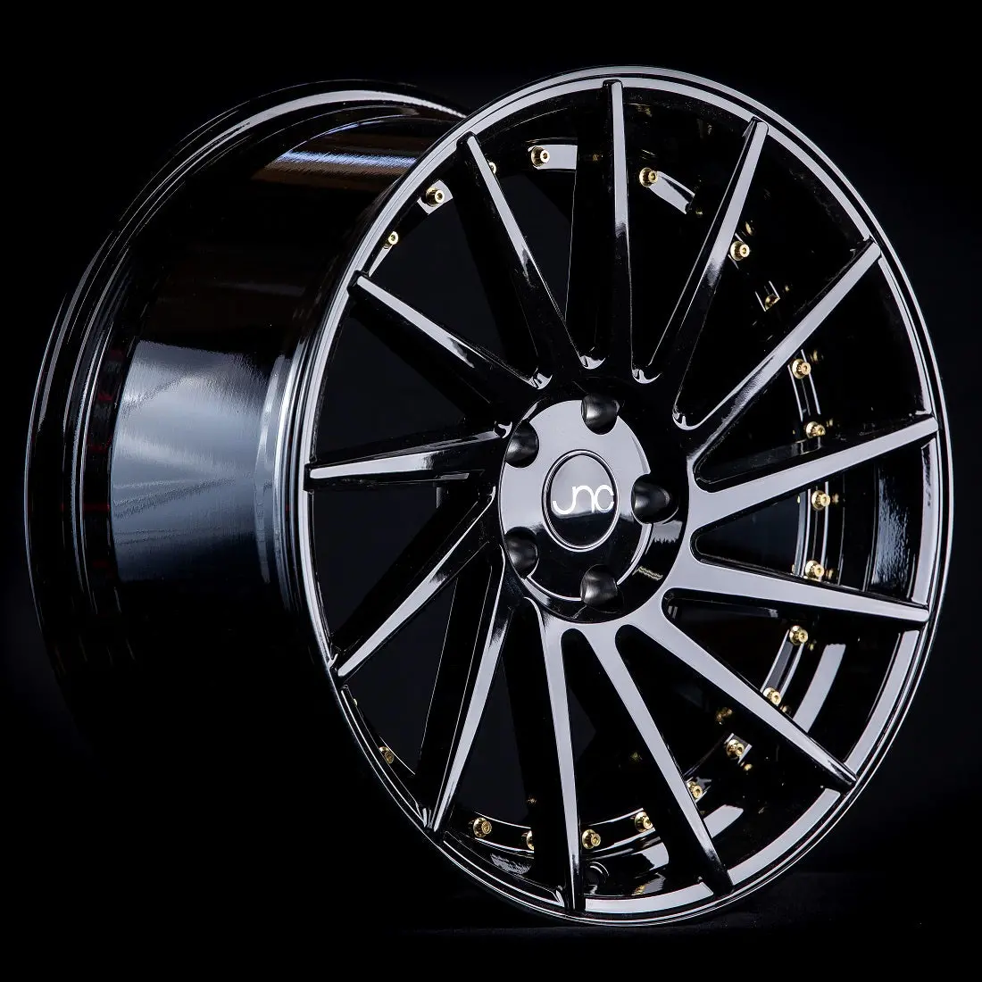 Jnc051 Gloss Black W/ Gold Rivets 1