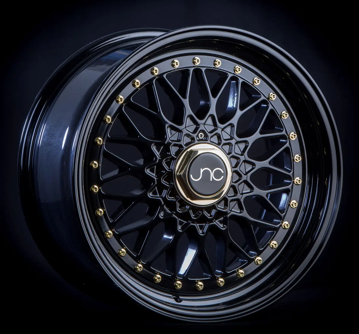 Jnc004 Matte Black Gold Rivets 1