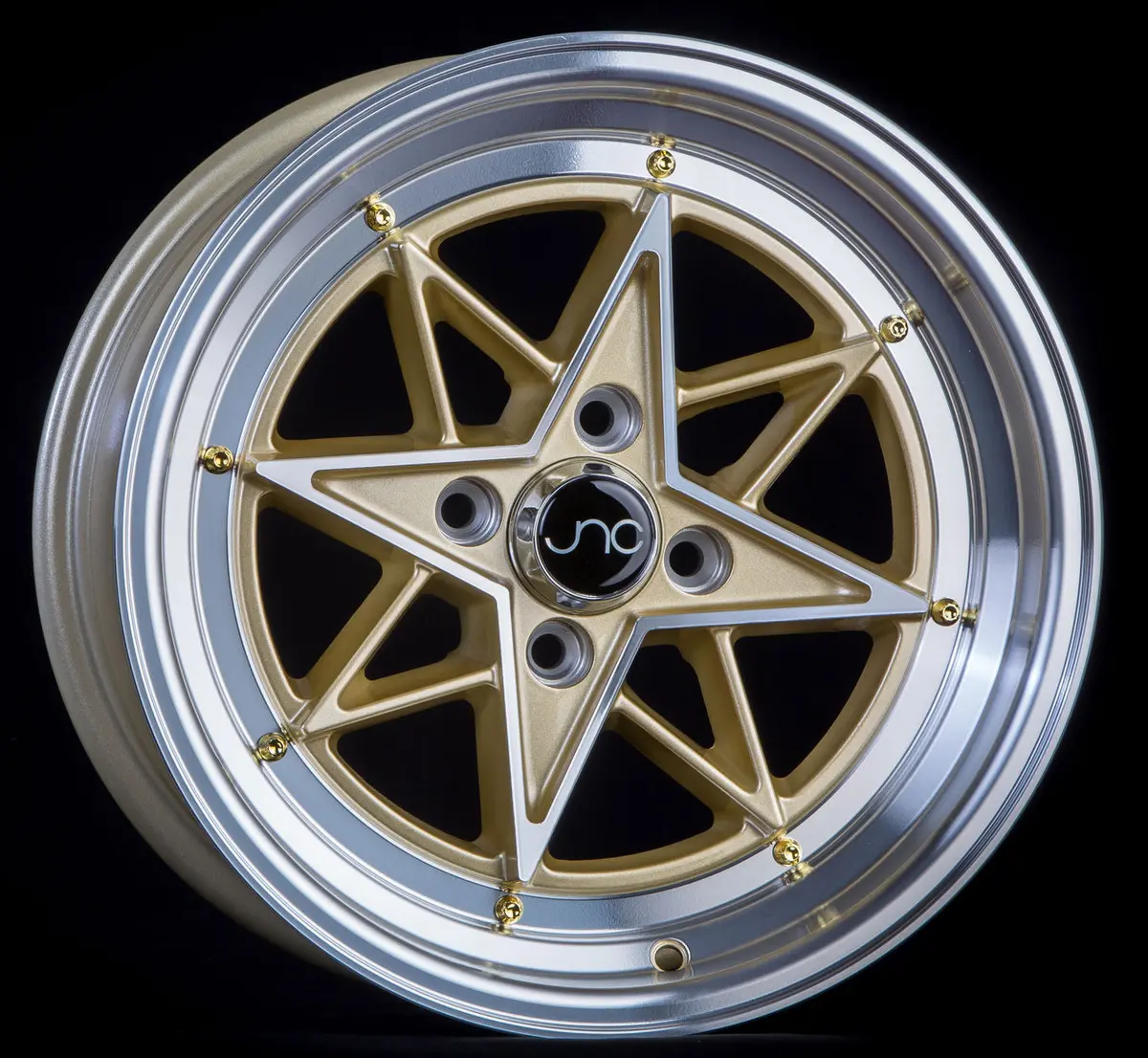 Jnc025 Gold Machined Face Gold Rivets 2
