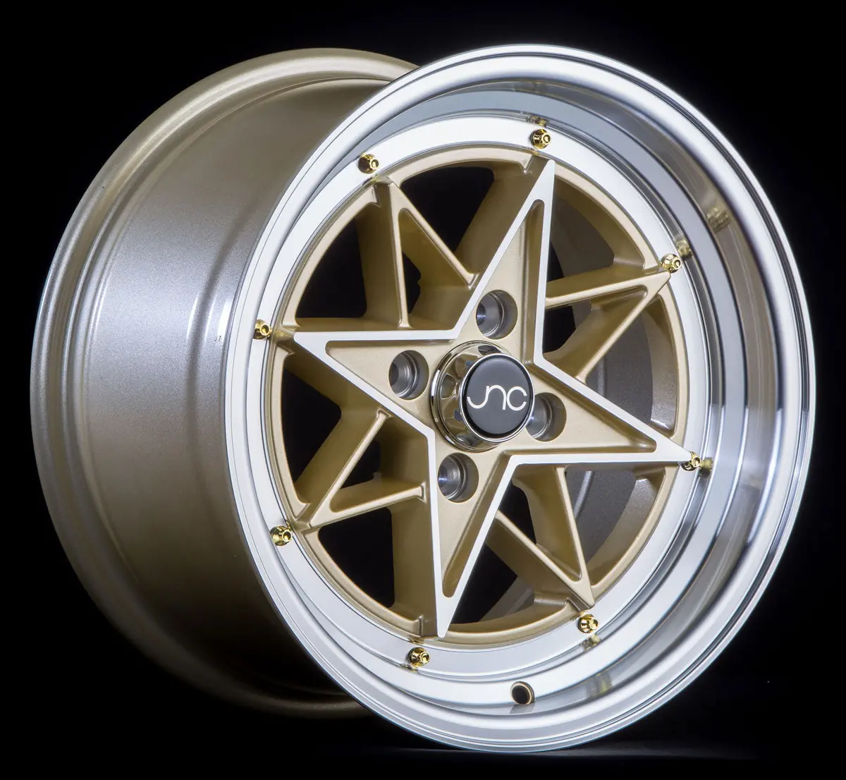 Jnc025 Gold Machined Face Gold Rivets 1