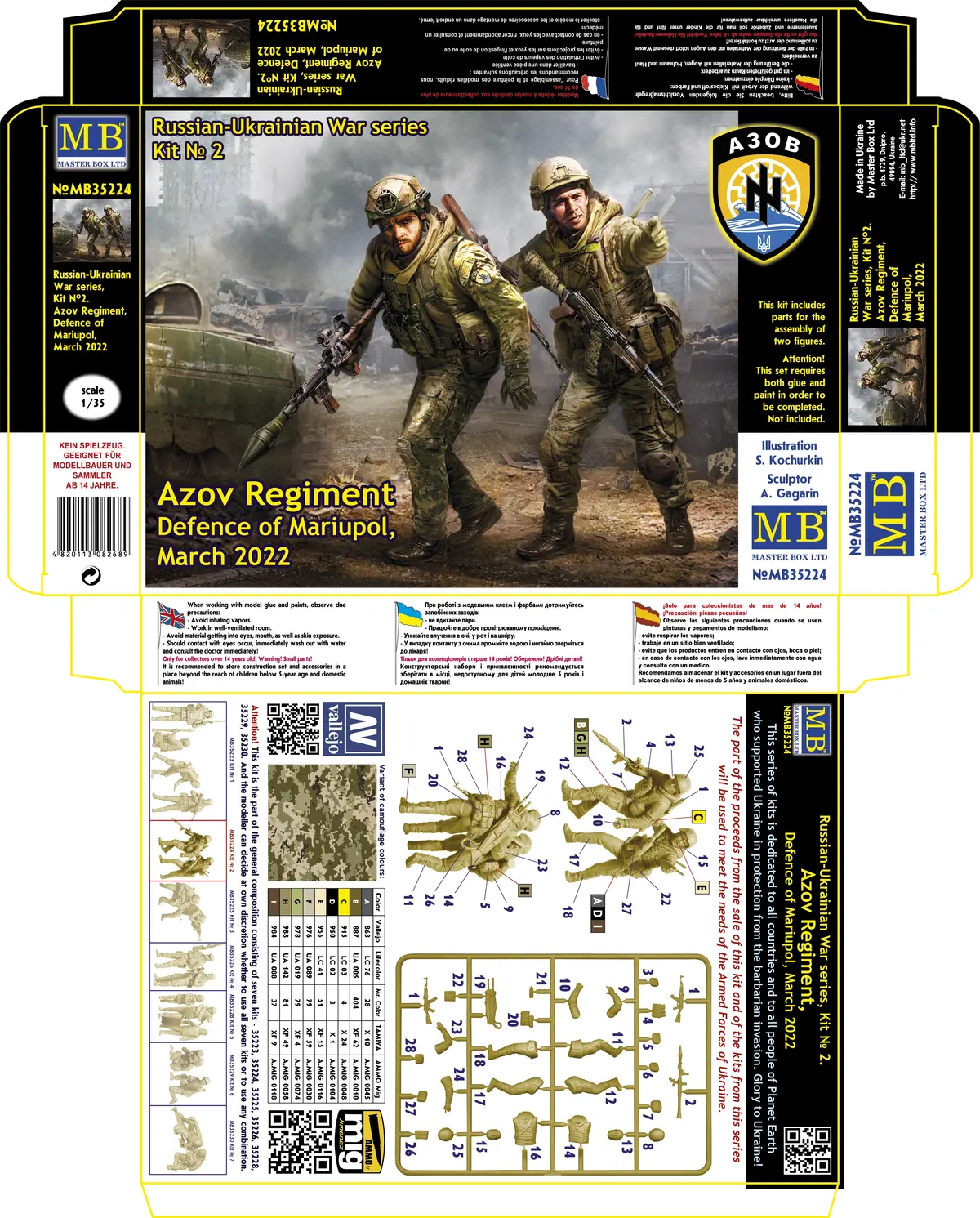 Master Box 1/35 Russian-Ukrainian War Series Azov Regiment, Defence Of Mariupol, March 2022. Kit No.2 1