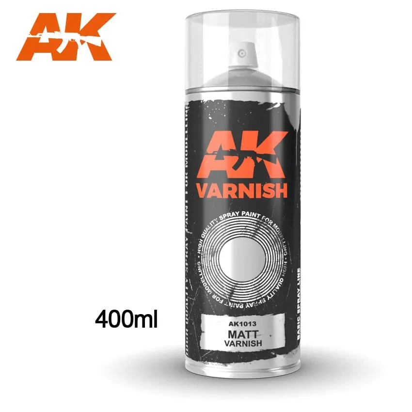 Ak Interactive Matt Varnish - Spray 400Ml (Includes 2 Nozzles) 1