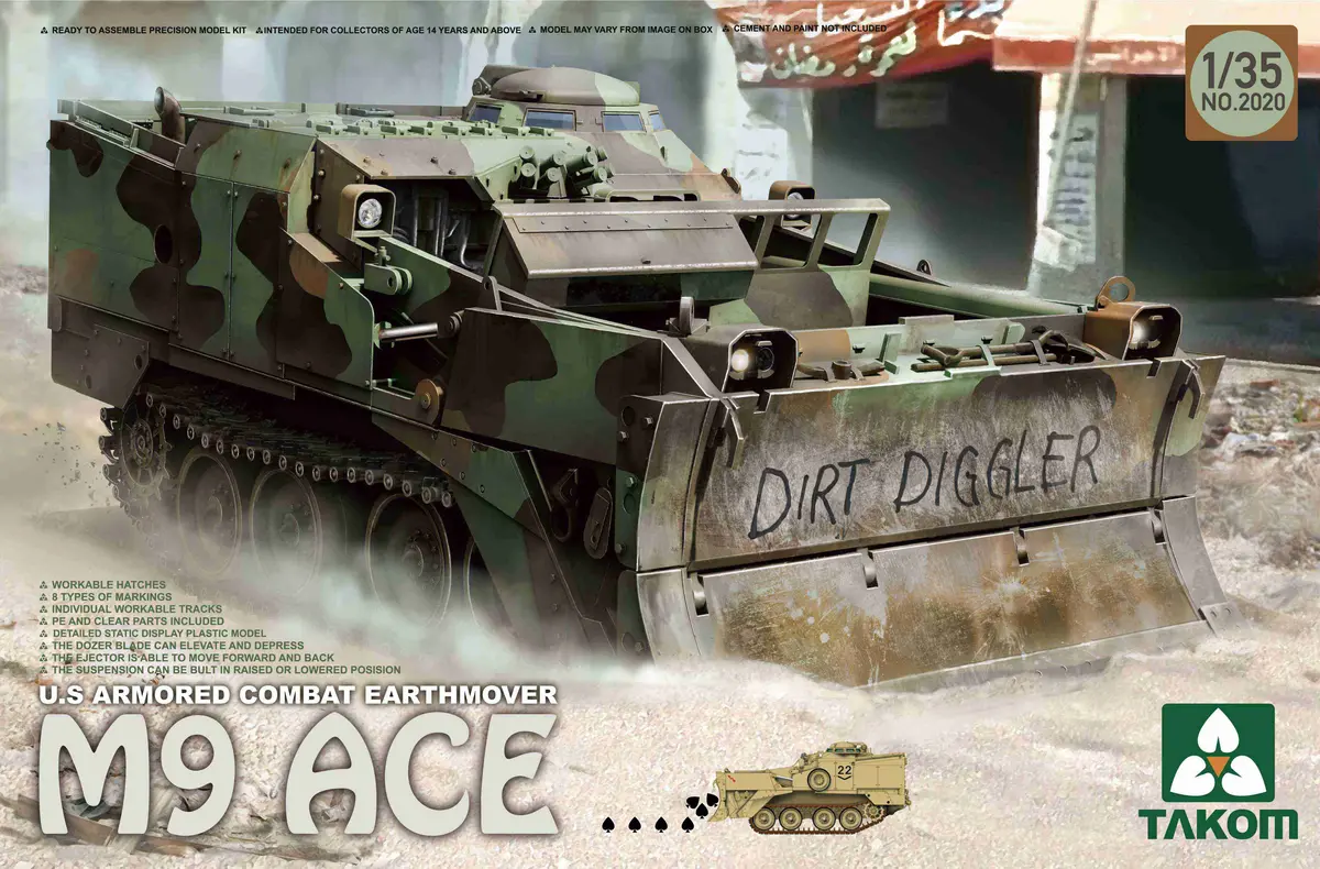 Takom 1/35 Us Armored Combat Earthmover M9 Ace 1