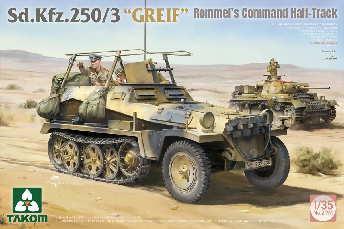 Takom 1/35 Sd.Kfz.250/3 "Greif" Rommel's Command Half-Track 1
