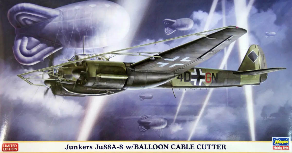 Hasagawa 1/72 Junkers Ju88a-8 With Balloon Cable Cutter 1