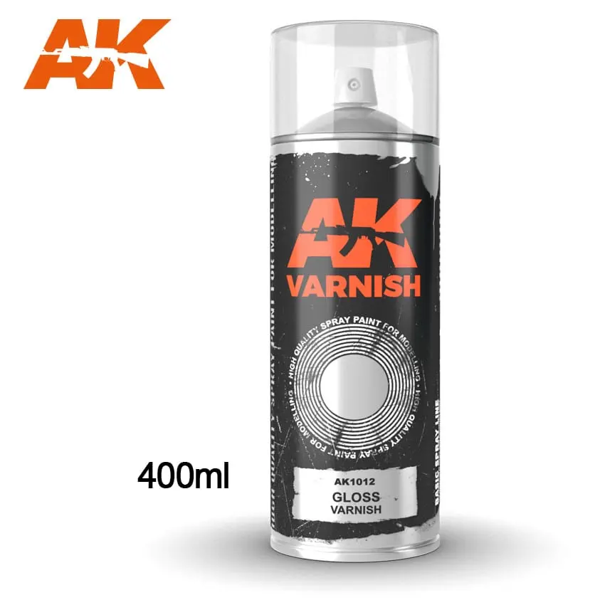 Ak Interactive Gloss Varnish - Spray 400Ml (Includes 2 Nozzles) 1