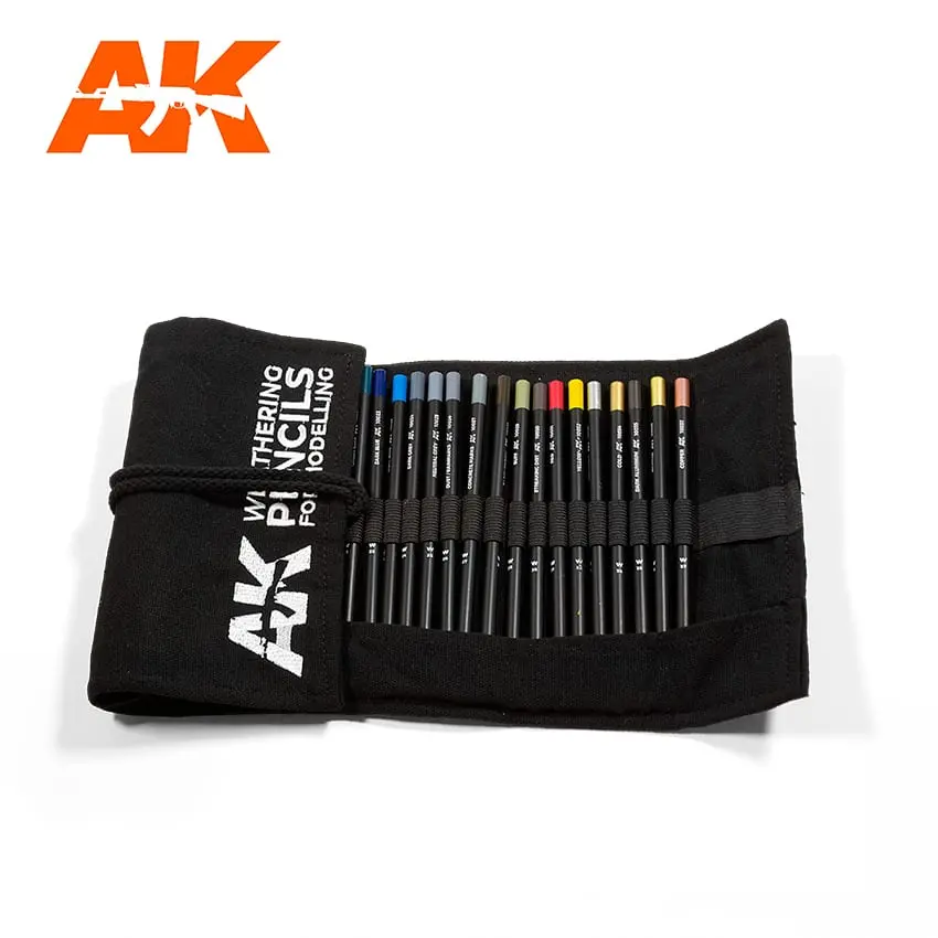 Ak Interactive Weathering Pencil Full Range Cloth Case (All 37 Colours) 1