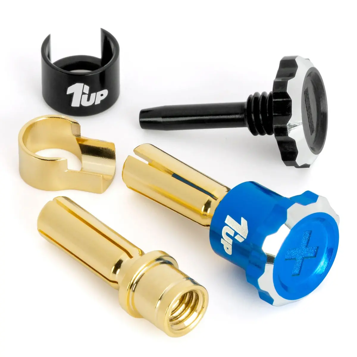 Lockdown Adjustable Bullet Plugs, 5Mm (2), Blue/Black 1