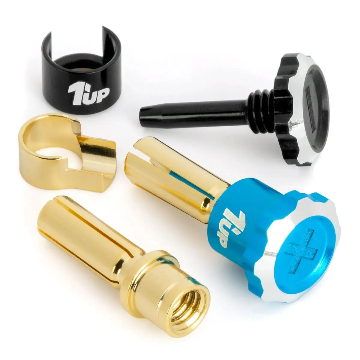 Lockdown Adjustable Bullet Plugs, 5Mm (2), Bright Blue/Black 1