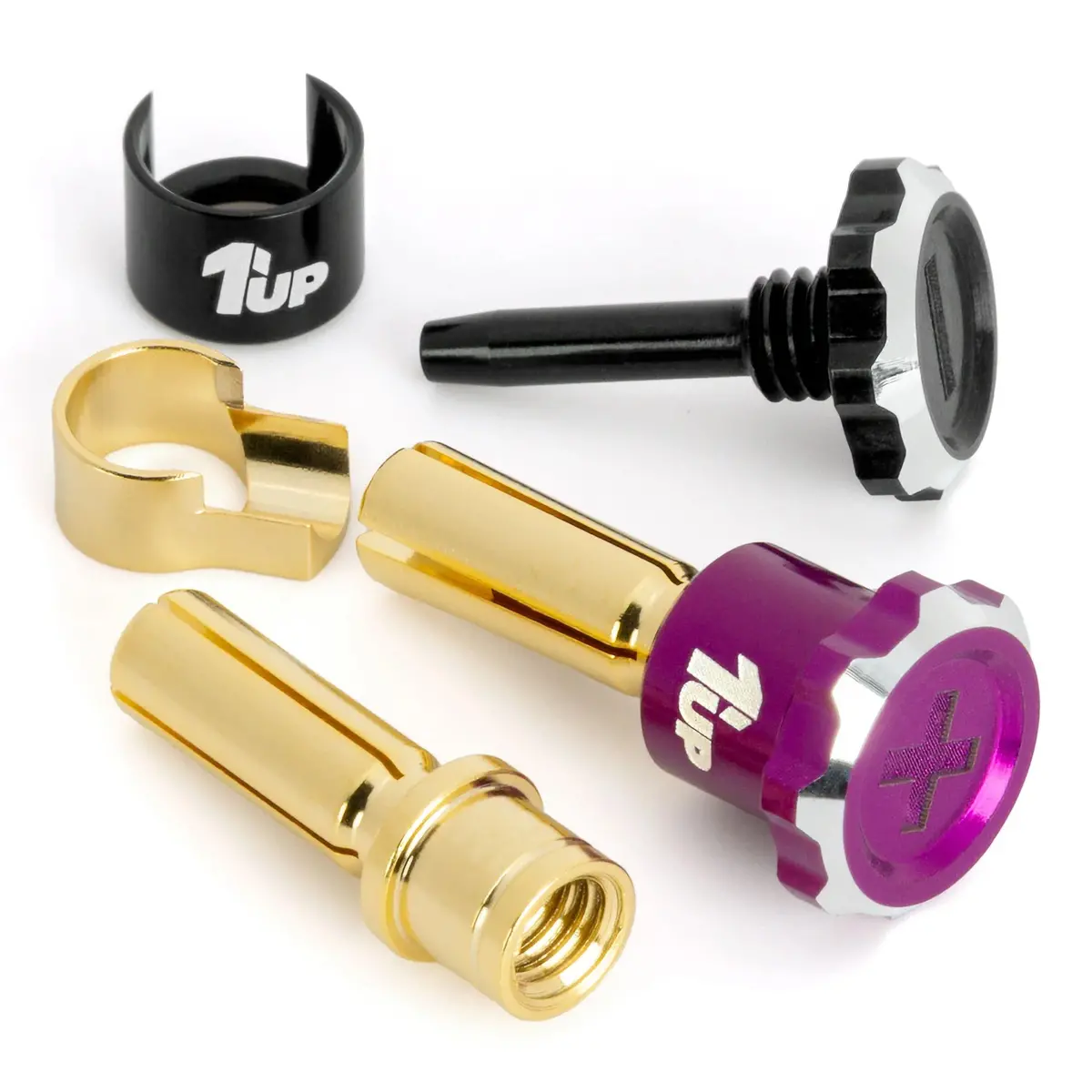 Lockdown Adjustable Bullet Plugs, 5Mm (2), Purple/Black 1