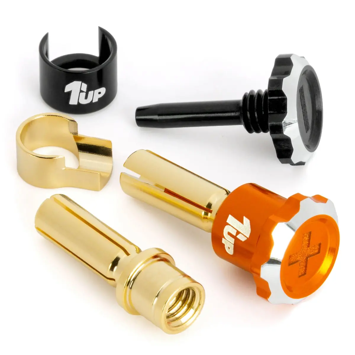 Lockdown Adjustable Bullet Plugs, 5Mm (2), Orange/Black 1