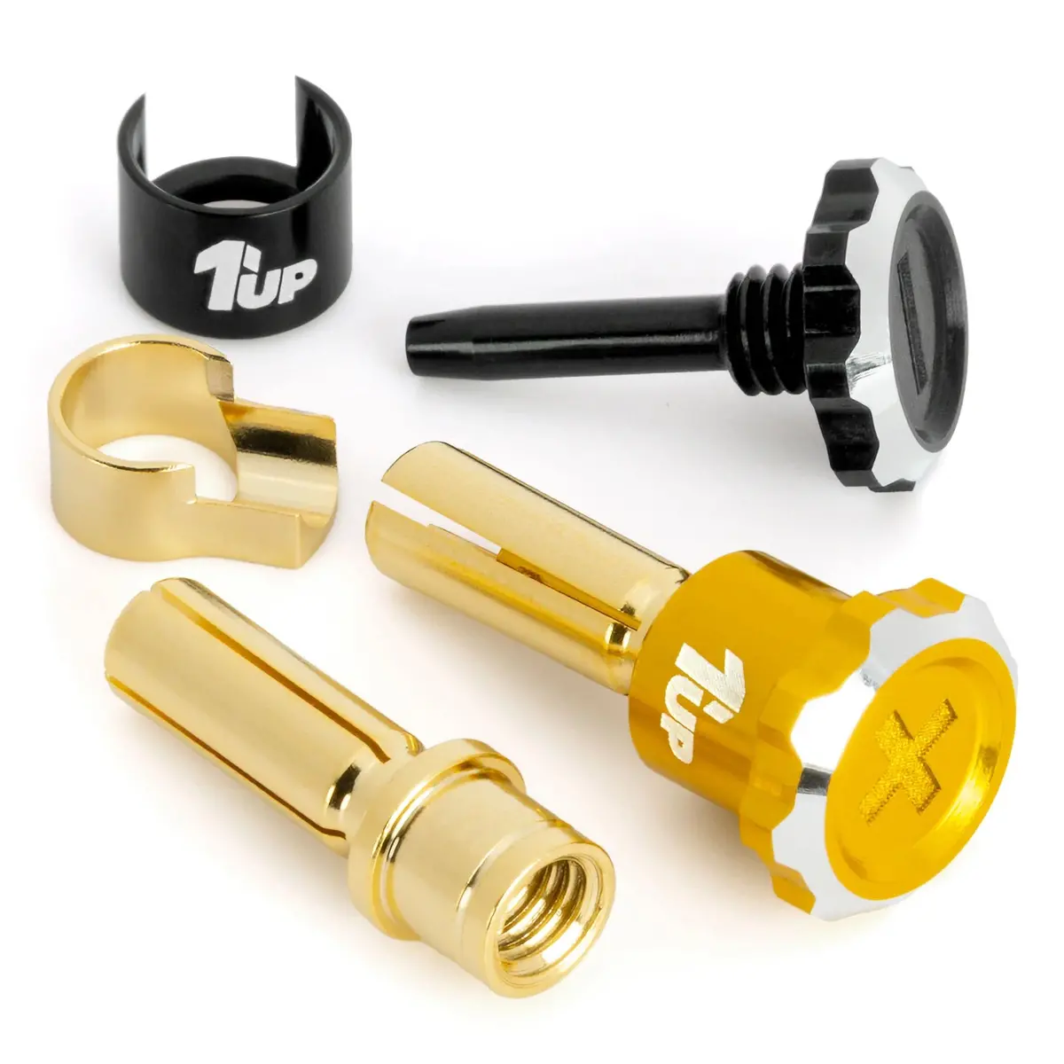 Lockdown Adjustable Bullet Plugs, 5Mm (2), Gold/Black 1