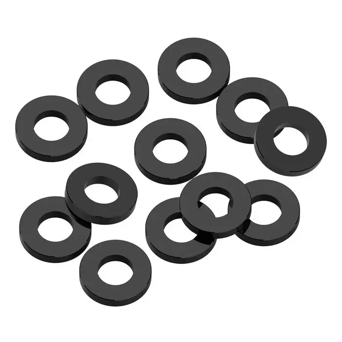 Precision Aluminum 3X6mm Ballstud Shims, Black, 1.0Mm (12) 1