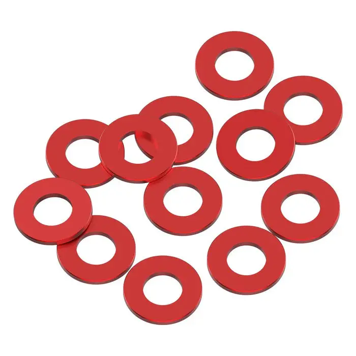 Precision Aluminum 3X6mm Ballstud Shims, Red, 0.5Mm (12) 1