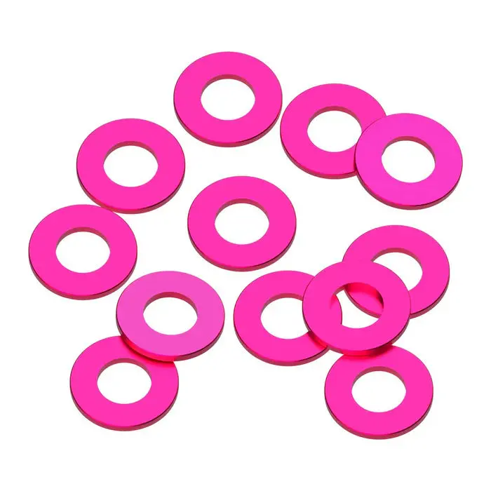 Precision Aluminum 3X6mm Ballstud Shims, Pink, 0.5Mm (12) 1