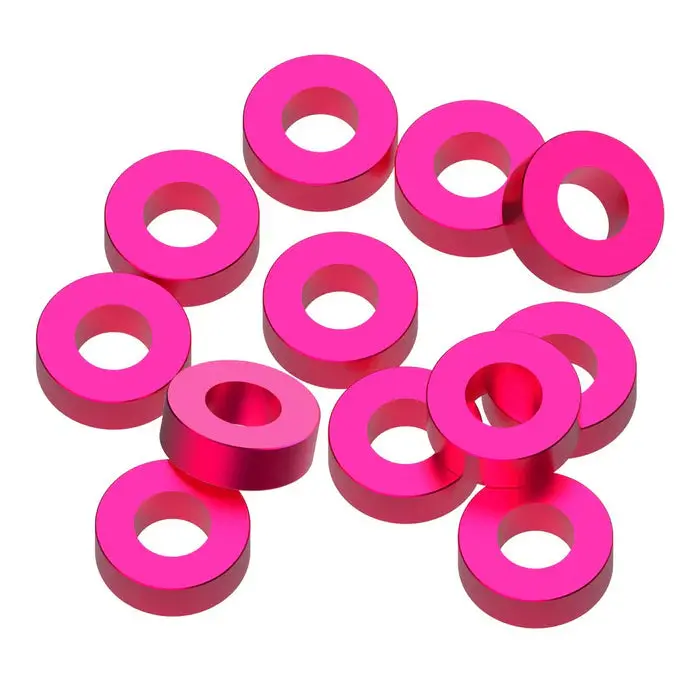 Precision Aluminum 3X6mm Ballstud Shims, Pink, 2.0Mm (12) 1