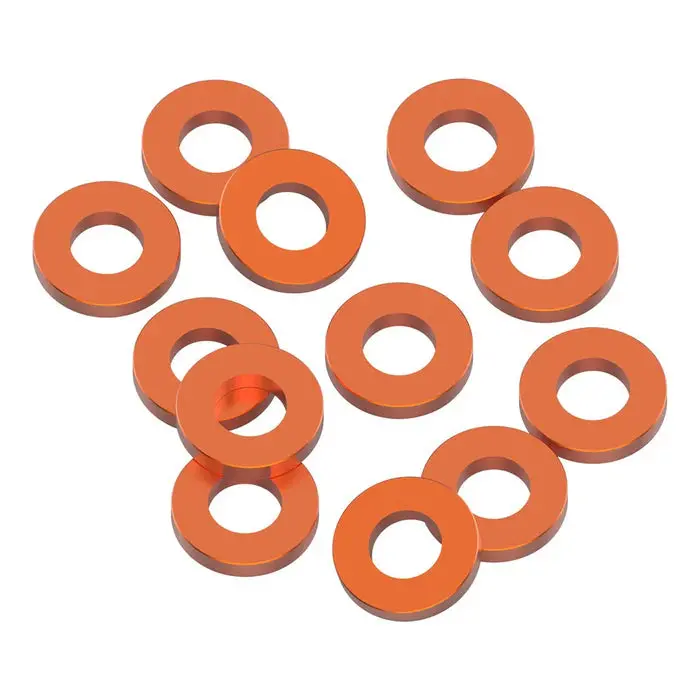Precision Aluminum 3X6mm Ballstud Shims, Orange, 1.0Mm (12) 1