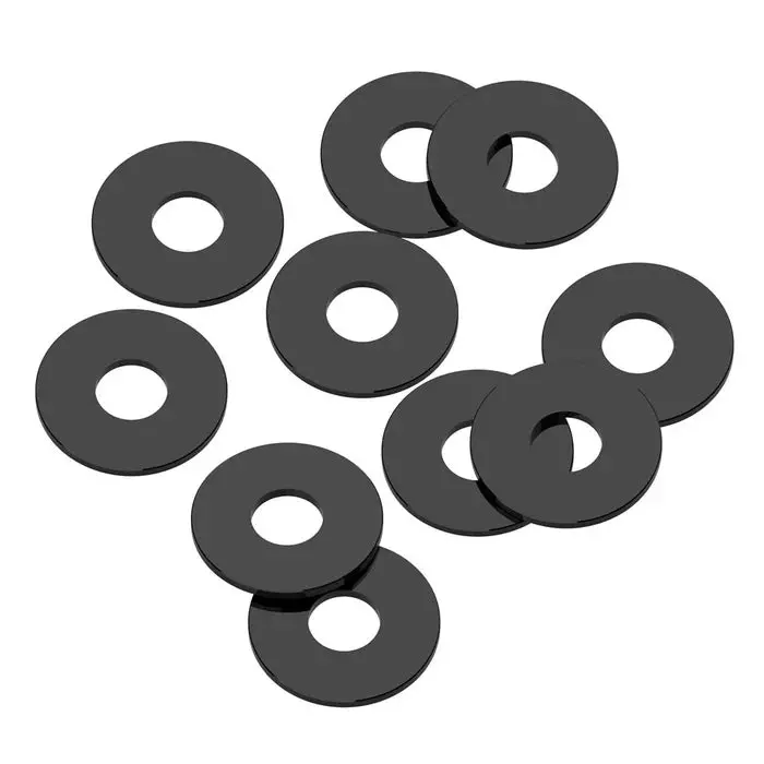 Precision Aluminum 3X8mm Ballstud Shims, Black, 0.5Mm (10) 1