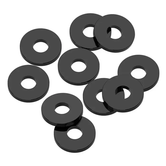 Precision Aluminum 3X8mm Ballstud Shims, Black, 1.0Mm (10) 1