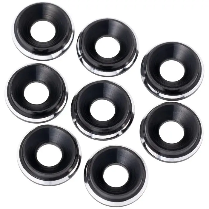 7075 Lowpro M3 Countersunk Washers, Black Shine (8) 1