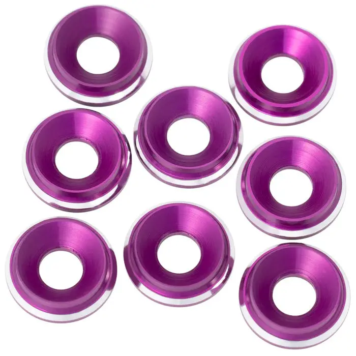 7075 Lowpro M3 Countersunk Washers, Purple Shine (8) 1