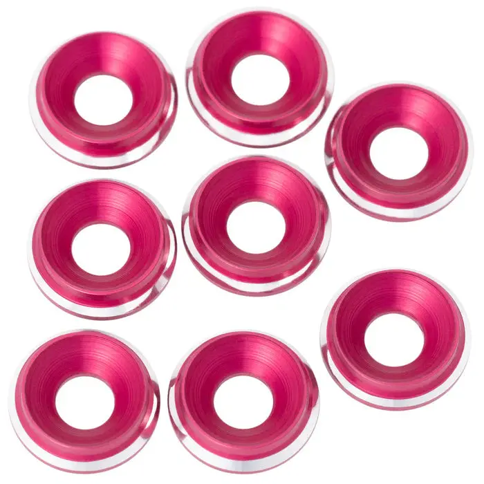 7075 Lowpro M3 Countersunk Washers, Pink Shine (8) 1