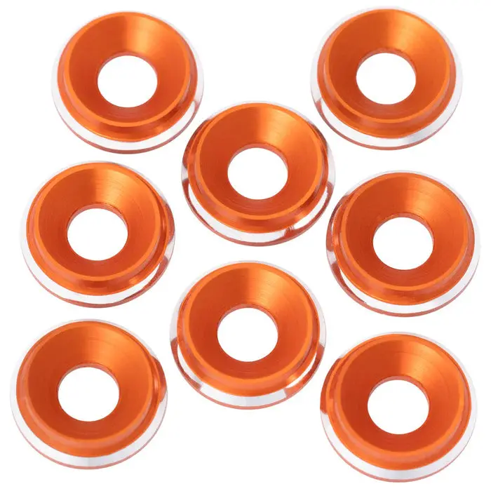 7075 Lowpro M3 Countersunk Washers, Orange Shine (8) 1