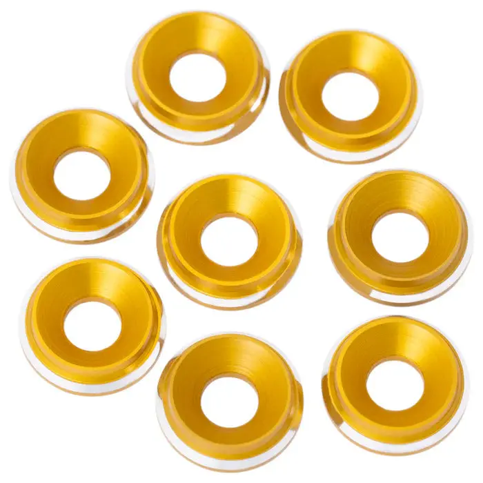 7075 Lowpro M3 Countersunk Washers, Gold Shine (8) 1