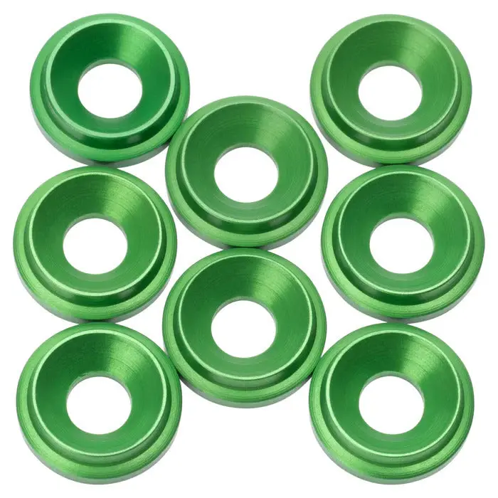 Aluminum Countersunk Washers, M3 (8), Green 1