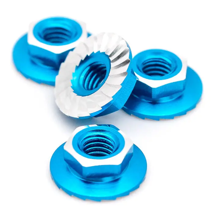7075 Aluminum Lockdown M4 Wheel Nuts, Bright Blue (4) 1