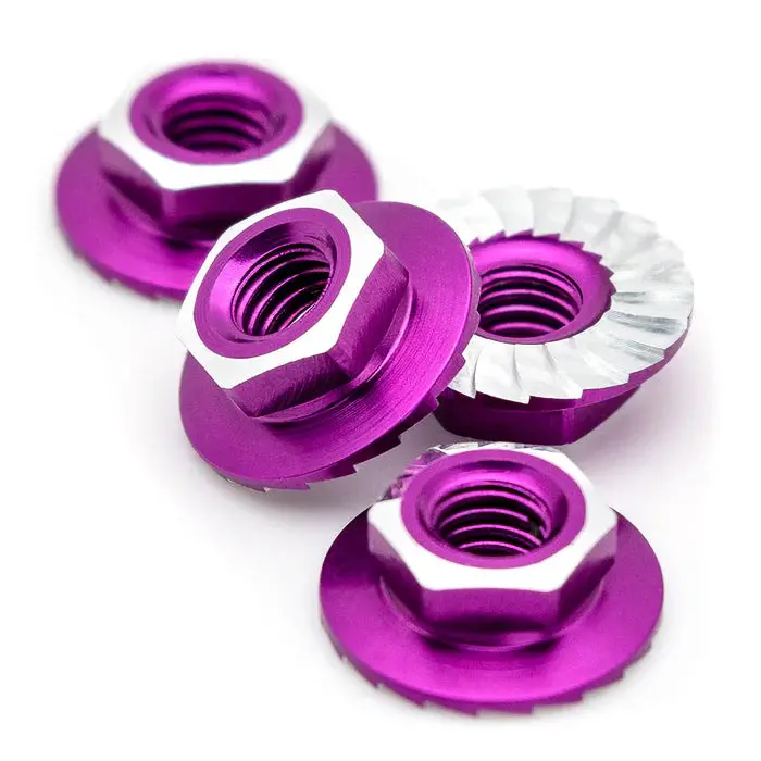 7075 Aluminum Lockdown M4 Wheel Nuts, Purple (4) 1