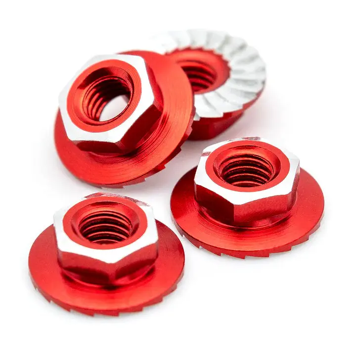 7075 Aluminum Lockdown M4 Wheel Nuts, Red (4) 1