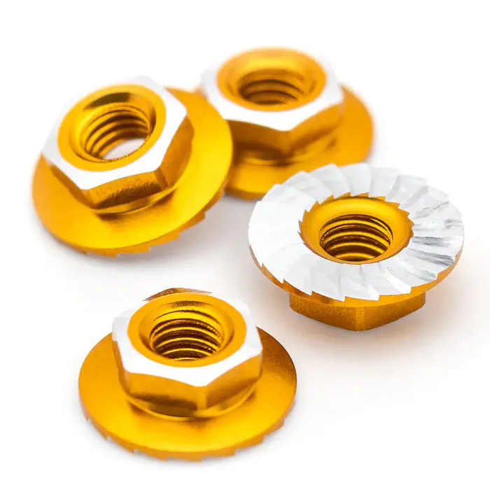 7075 Aluminum Lockdown M4 Wheel Nuts, Gold (4) 1