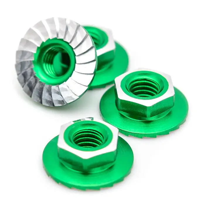 7075 Aluminum Lockdown M4 Wheel Nuts, Green (4) 1