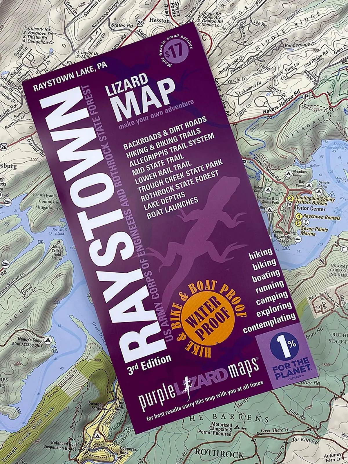 Raystown Lizard Map, Pennsylvania 1