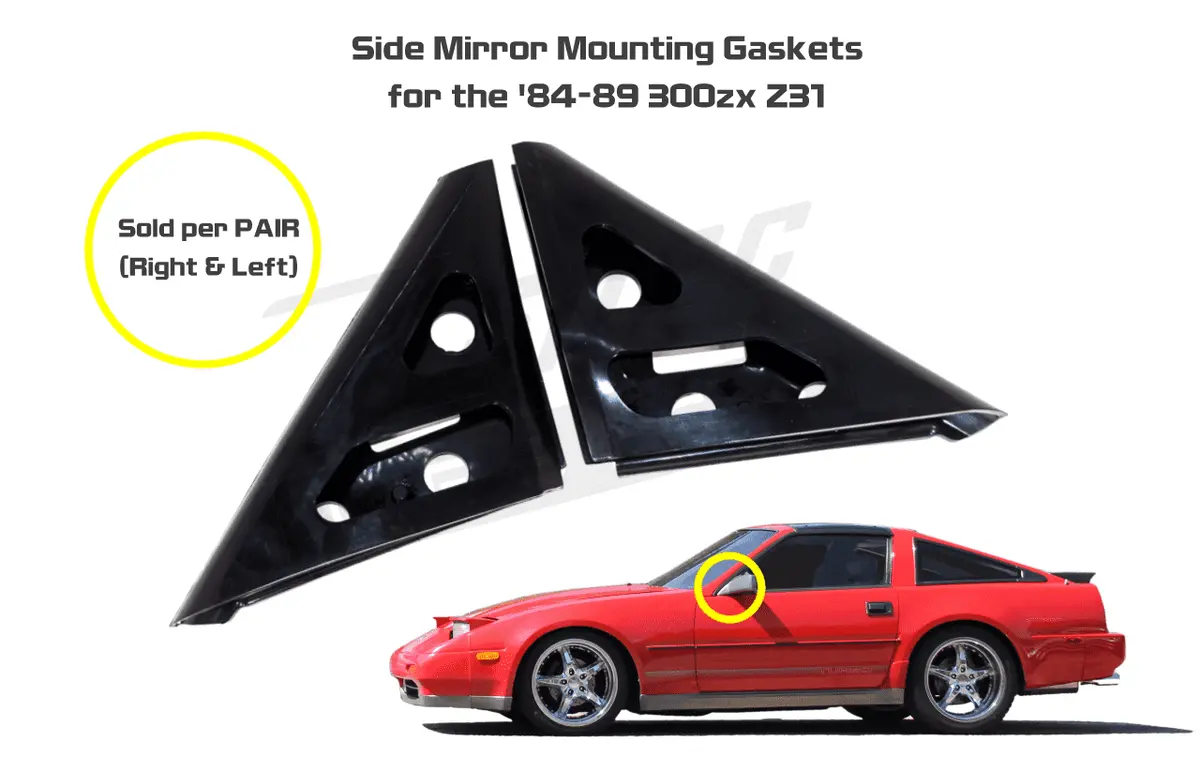 Zspec Mirror Gasket Replacements For Nissan Z31 300Zx '84-89, Left/Right Set 2